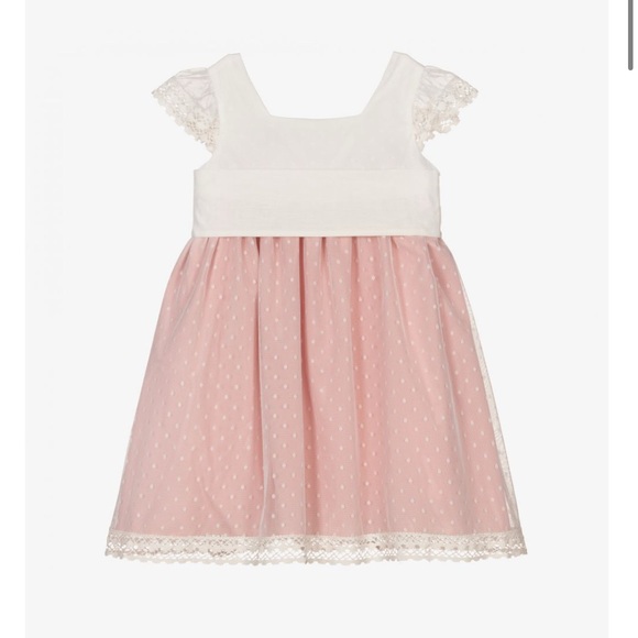 PAZ RODRÍGUEZ GIRLS PINK & IVORY DRESS 2T flower girl dress. NEW - Picture 1 of 3